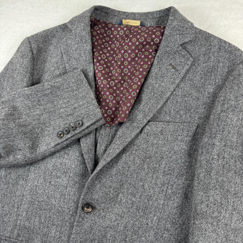 Brooks Brothers Sport Coat Mens Size 40S Gray Herringbone Tweed Wool Regent